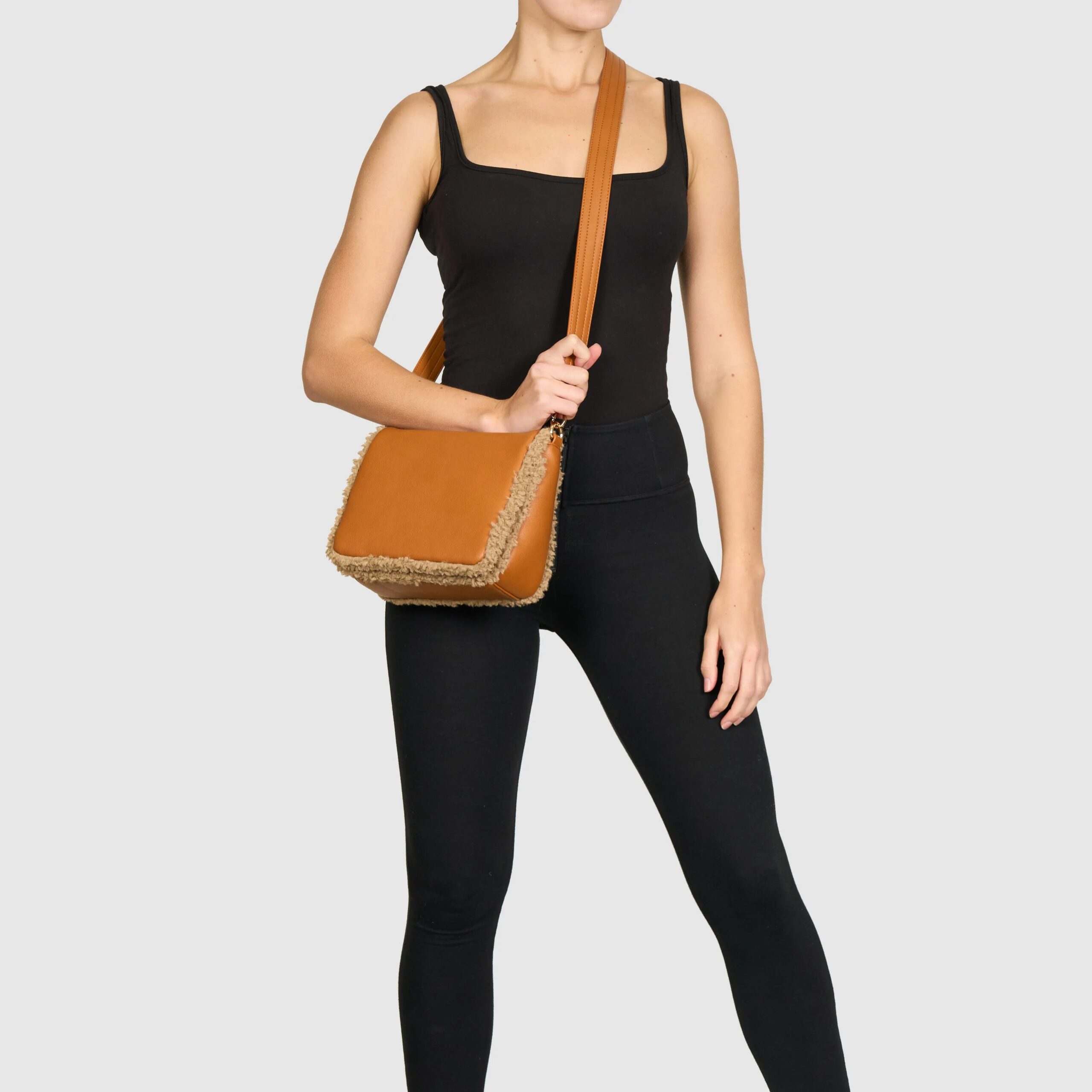 Shearling Crossbody - Sand - Image 5