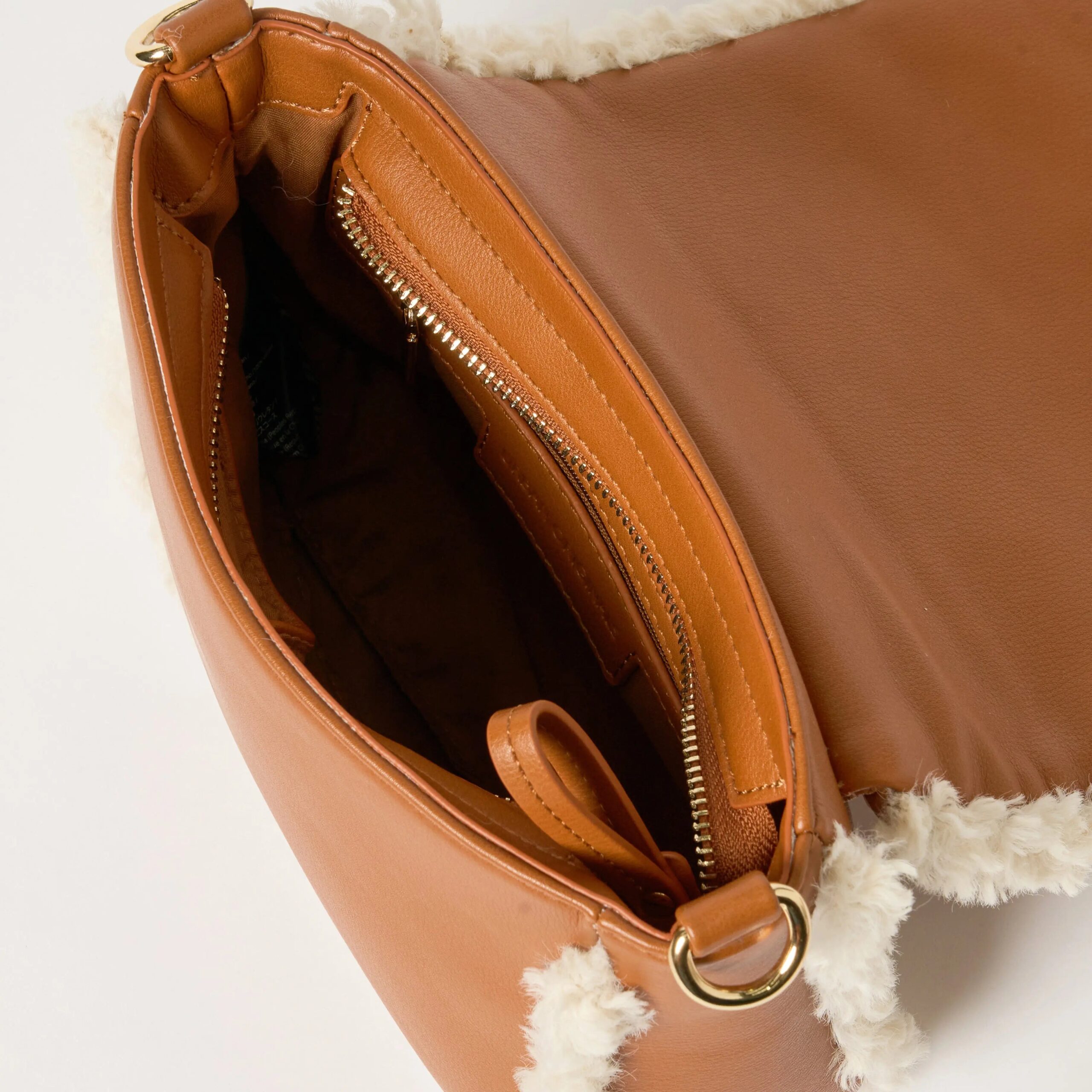 Shearling Crossbody - Tan - Image 4
